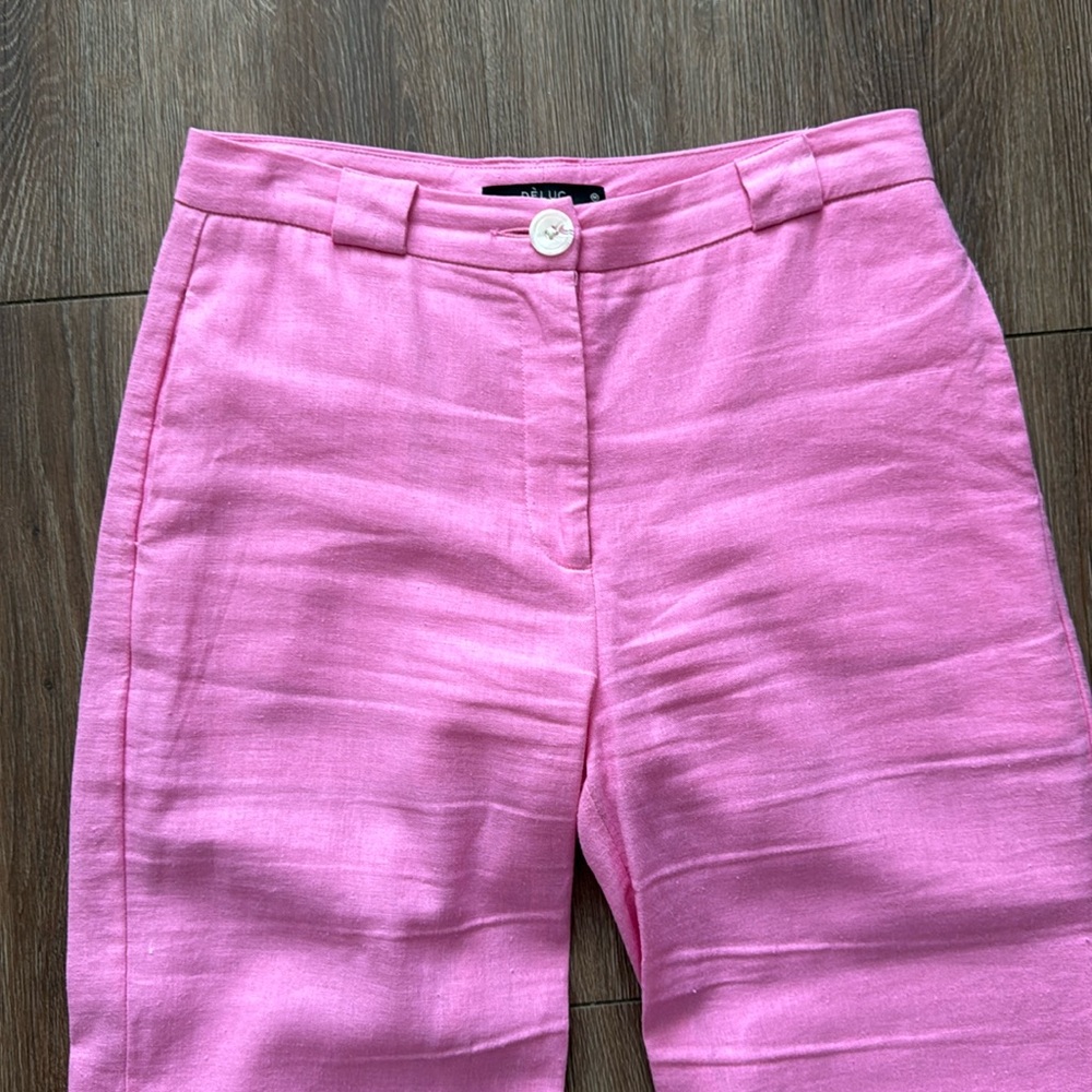 Deluc Pink Linen Pants Medium